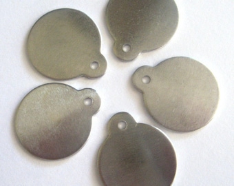 Etiquetas de aluminio para sellado en blanco... ida con oreja... 5 Qty de 1 pulgada