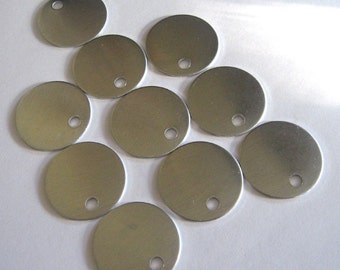 100 redondo aluminio etiquetas en blanco 1 1/4 de pulgada 1.25-18 calibre