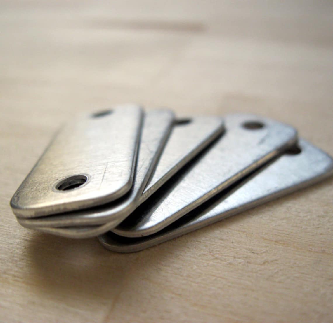 Small Aluminum Rectangle Stamping Blank Dog Tags Double Hole Etsy