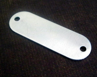 Qty 100 Thin Rounded rectángulo aluminio etiquetas en blanco doble agujero 5/8" X 1-15/16"