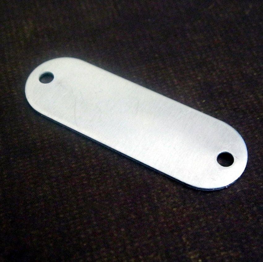 Qty 10 Thin Rounded rectangle aluminum blank tags double hole 5/8&quo…