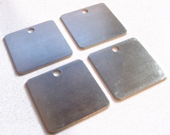 20 placas de aluminio cuadradas grandes para grabado o estampado, de 3,8 cm (1,5 pulgadas) de diámetro.