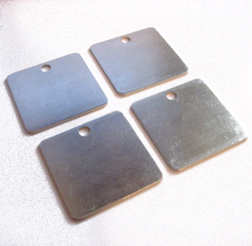 Qty 10 LARGE Square Blank Aluminum engraving or stamping plates tags …