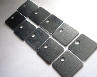 10 plazoleta aluminio etiquetas en blanco 1 pulgada - calibre 18