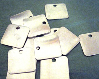 25 medio cuadrado aluminio blanco etiquetas 1 1/4 pulgadas (1.25) - calibre 18