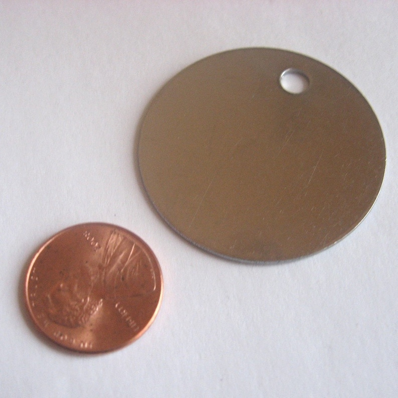 Blank Metal Engraving and Stamping Tag - Round Qty 10 - Large 1.5 ...