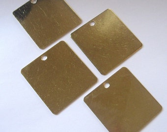 4 gruesos extra grandes etiquetas de estampado de latón cuadrado / placas 2"X 2" 2 pulgadas