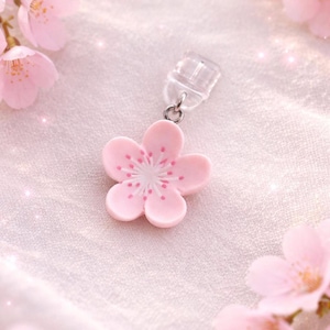 Sakura Phone Anti-Dust Plug, Cherry Blossom, Lightweight, Cute Decor Charm, Spring Flower Theme, Type C, Lightning, Android Plug