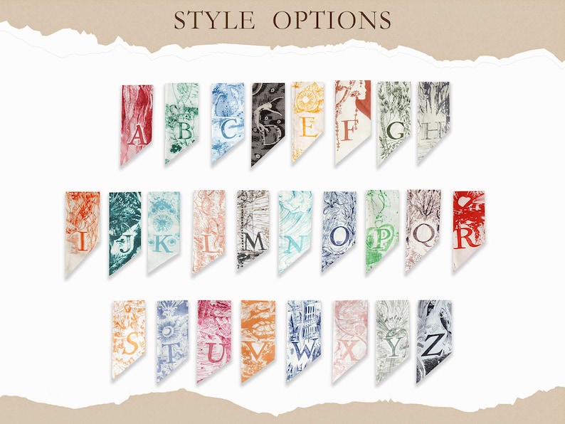Peut inclure: Un ensemble de 26 autocollants de lettres de l'alphabet avec diff&eacute;rents motifs et couleurs. Chaque autocollant pr&eacute;sente une lettre et un motif unique, comme un motif floral, un motif g&eacute;om&eacute;trique ou une illustration fantaisiste. Les autocollants sont parfaits pour ajouter une touche de personnalit&eacute; aux journaux, aux planificateurs, aux ordinateurs portables et &agrave; d'autres surfaces.