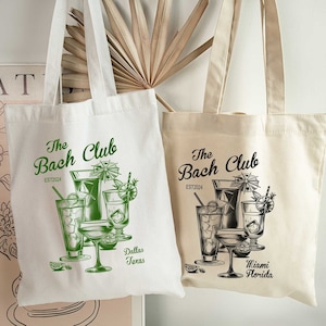 Benutzerdefinierte Bach Club Tragetasche, Bachelorette Totes, The Bach Club, Strand Tragetasche für Mädchen Reise, Reisegeschenke, Braut Hochzeit Tote