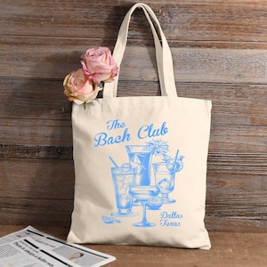 Personalized Bach Club bag, Custom Bachelorette Totes, Beach Bachelorette Tote Bags, Bridal Party Favors, Bride Wedding Tote, Club Bach