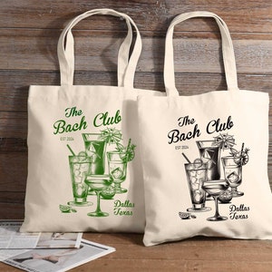 Custom Bachelorette Totes, The Bach Club, Beach Bachelorette Tote Bag, Bridal Party Favors,Bride Wedding Tote, Club Bach