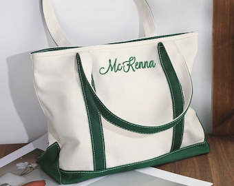 Custom Embroidered Tote Bag, Personalized Canvas Tote Bag, Preppy Embroidered Tote Bag, School Bag, Gifts for Her, Best Friend Gift