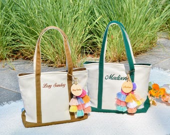 Sac fourre-tout en toile personnalisé, sac fourre-tout en toile brodé, sac cadeau de demoiselle d'honneur, cadeau bachelorette, fourre-tout texte personnalisé, sac de plage, sac d'école, cadeau pour elle