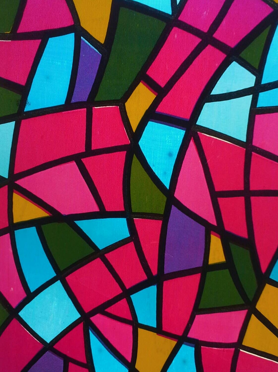 Retro Roll 1974 Stained Glass Contact Paper Translucent Blue Etsy