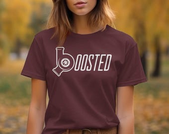 Boosted Turbo T Shirt, Car Enthusiast Apparel, Automotive Lover Gift, Racing Turbocharger Tee