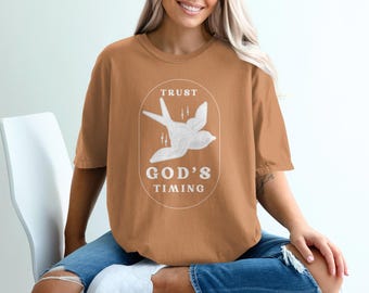 Trust God's Timing T-Shirt: Christian Bird Design, Faith Apparel