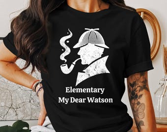 Sherlock Holmes T-Shirt: Elementary My Dear Watson, Vintage Detective Design