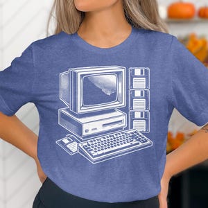 Retro Computer T-Shirt, Vintage PC Tee, 80s 90s Tech, Floppy Disk Shirt, Old School Computing Apparel, Geek Gift, Nerd Fashion