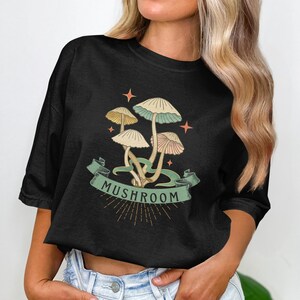 Mushroom T-Shirt, Fungi Tee, Nature Lover Gift, Forestcore Clothing, Botanical Shirt, Magical Woodland, Vintage Inspired Design