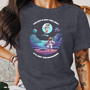 Astronaut T-Shirt, Space Adventure Tee, Planet Scene Shirt, Outer Space Apparel, Cosmic Design Shirt, Spaceman Gift Idea T-Shirt