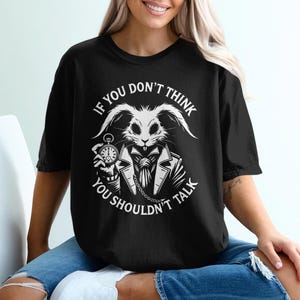 White Rabbit T-Shirt, Alice in Wonderland Inspired Design, Dark Humor Tee, Pocket Watch Graphic, Funny Rabbit Shirt, Unique T-Shirt Gift