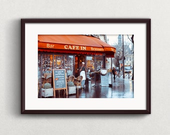 Parisian Cafe, Streets, Paris Photography, Living Room Wall Decor, Wall Art, Francophile Gift, Travel Photography, Paris Print