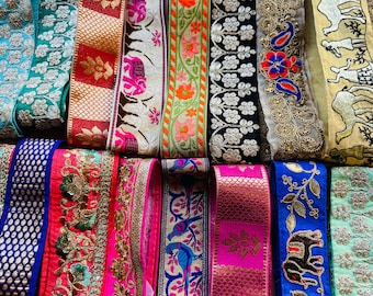 Sari Silk Fabric Remnants: Boho Junk Journal Embellishments
