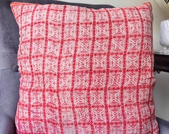 Funda de almohada Kantha vintage: Patchwork indio hecho a mano, decoración bohemia (18x18)