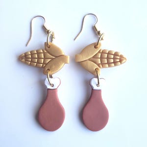 Thanksgiving Turkey Leg Earrings Polymer Clay