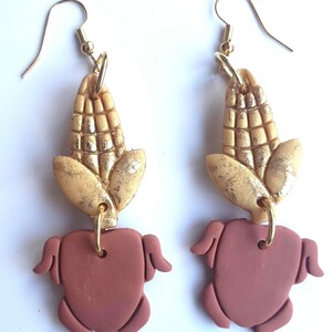 Turkey Dinner Earrings Polymer Clay