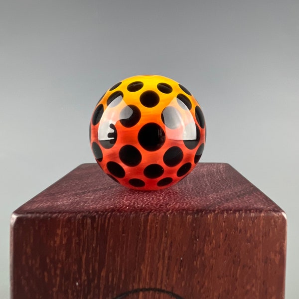 Fireball - Hollow blown borosilicate glass bead by Beau Barrett