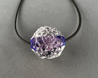 Cobalt Purple Dichromb Crystal - Borosilicate glass bead by Beau Barrett