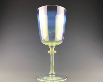 11oz. Opal Silver Taper - Flameworked borosilicate wine glass by Beau Barrett