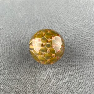 Soft Green Burst Sphere Hollow blown boro bead by Beau Barrett image 2