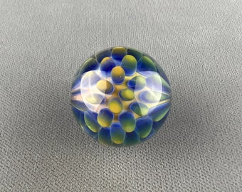 Cobalt Fume Burst Sphere - Hollow blown boro bead by Beau Barrett