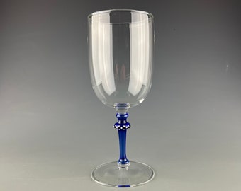 11oz. Blue Sky - Flameworked borosilicate wine glass by Beau Barrett