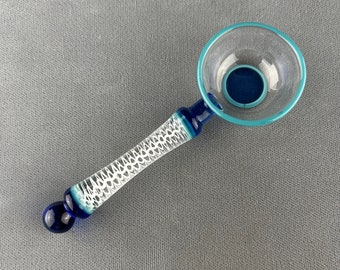 Aqua Blue Tablespoon - Blown borosilicate glass measuring spoon by Beau Barrett