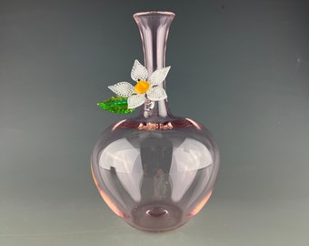 Latticino Bloom - Flameworked borosilicate glass vessel by Beau Barrett