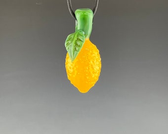 Lemon - Lampwork glass pendant by Beau Barrett