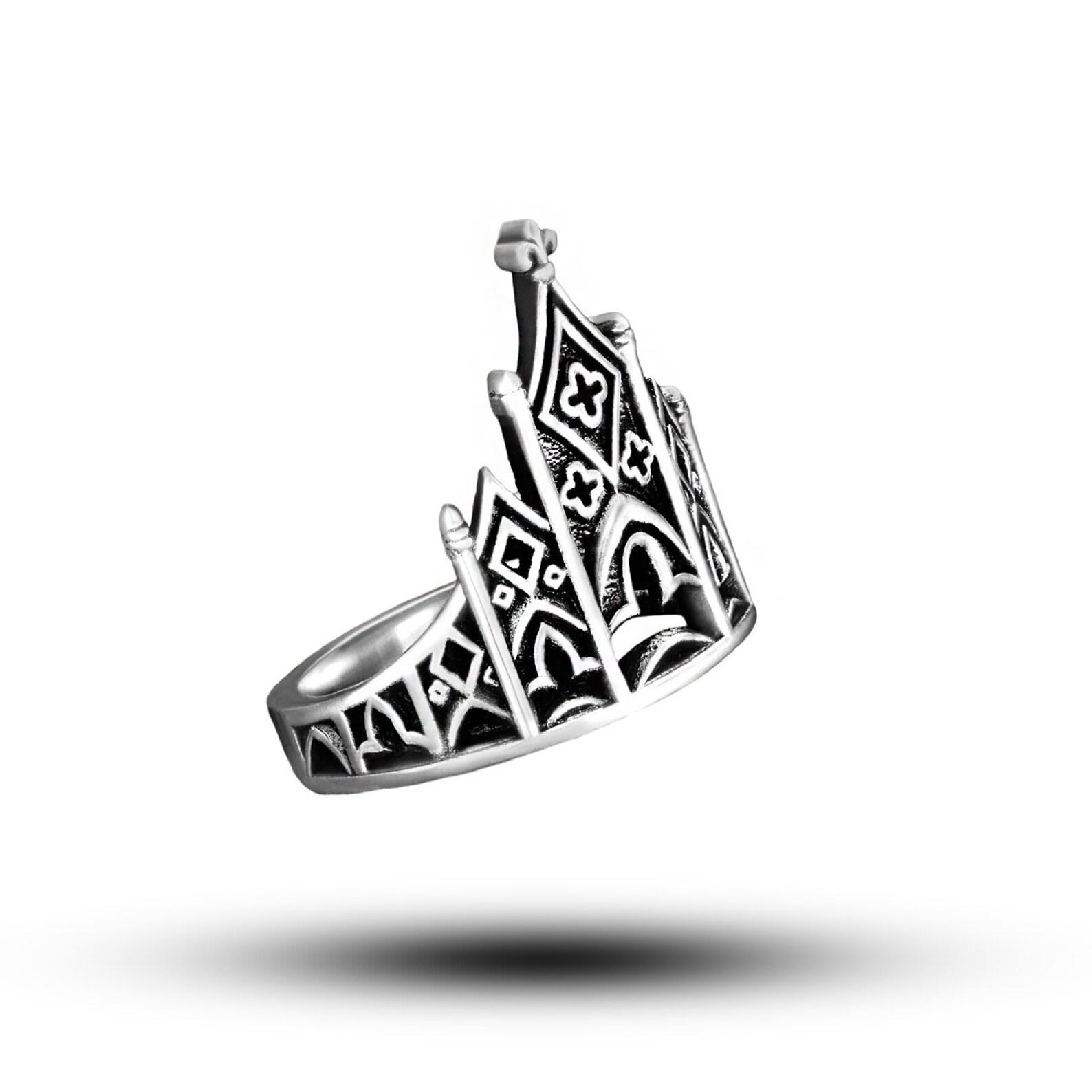 Women Gothic Cathedral Ring - Catholic Medieval Castle, Promise Ring ...