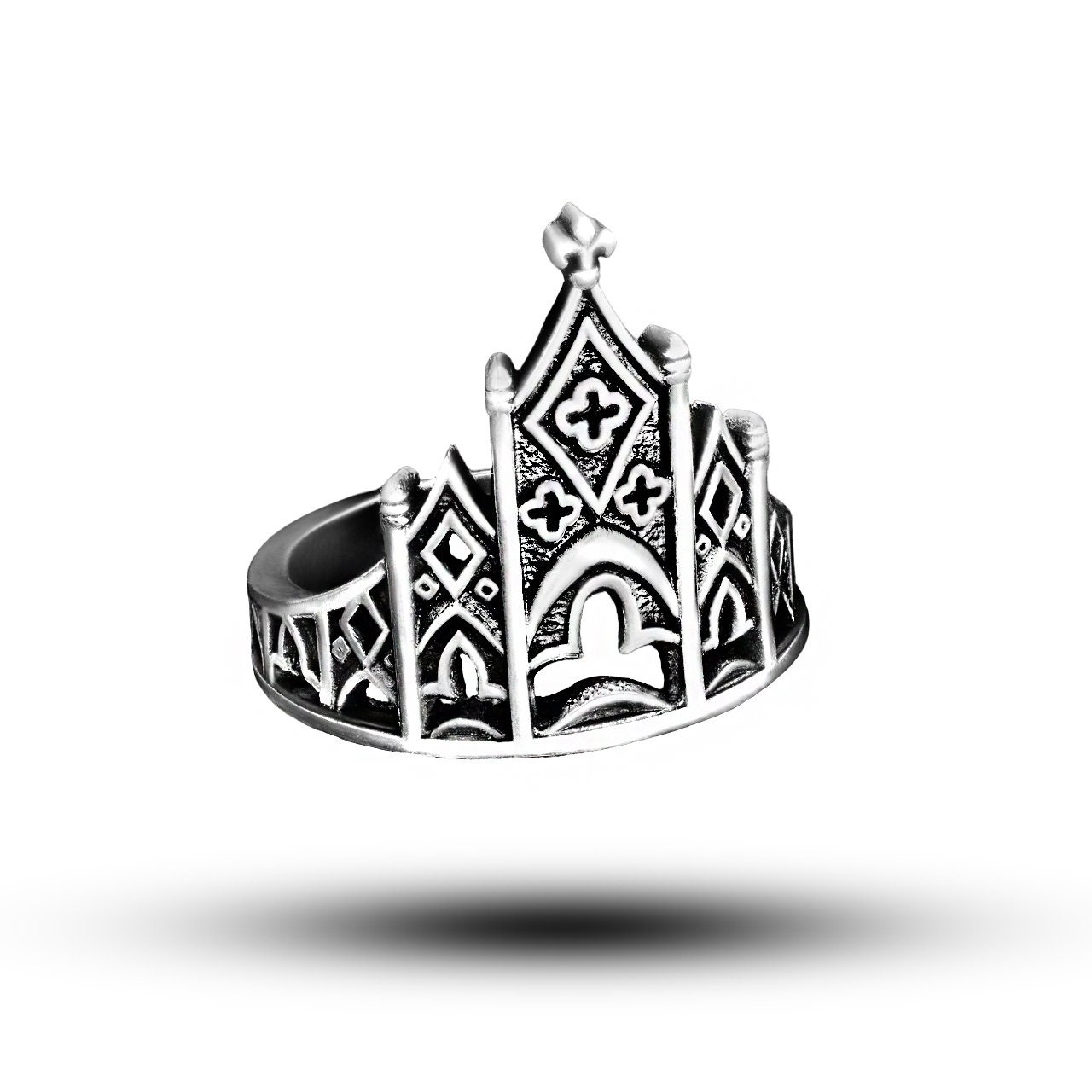 Women Gothic Cathedral Ring - Catholic Medieval Castle, Promise Ring ...