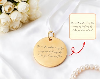 Colgante personalizado para ramo de novia, colgante para ramo de boda con escritura a mano, colgante con firma personalizada, primer regalo de Navidad después del matrimonio.