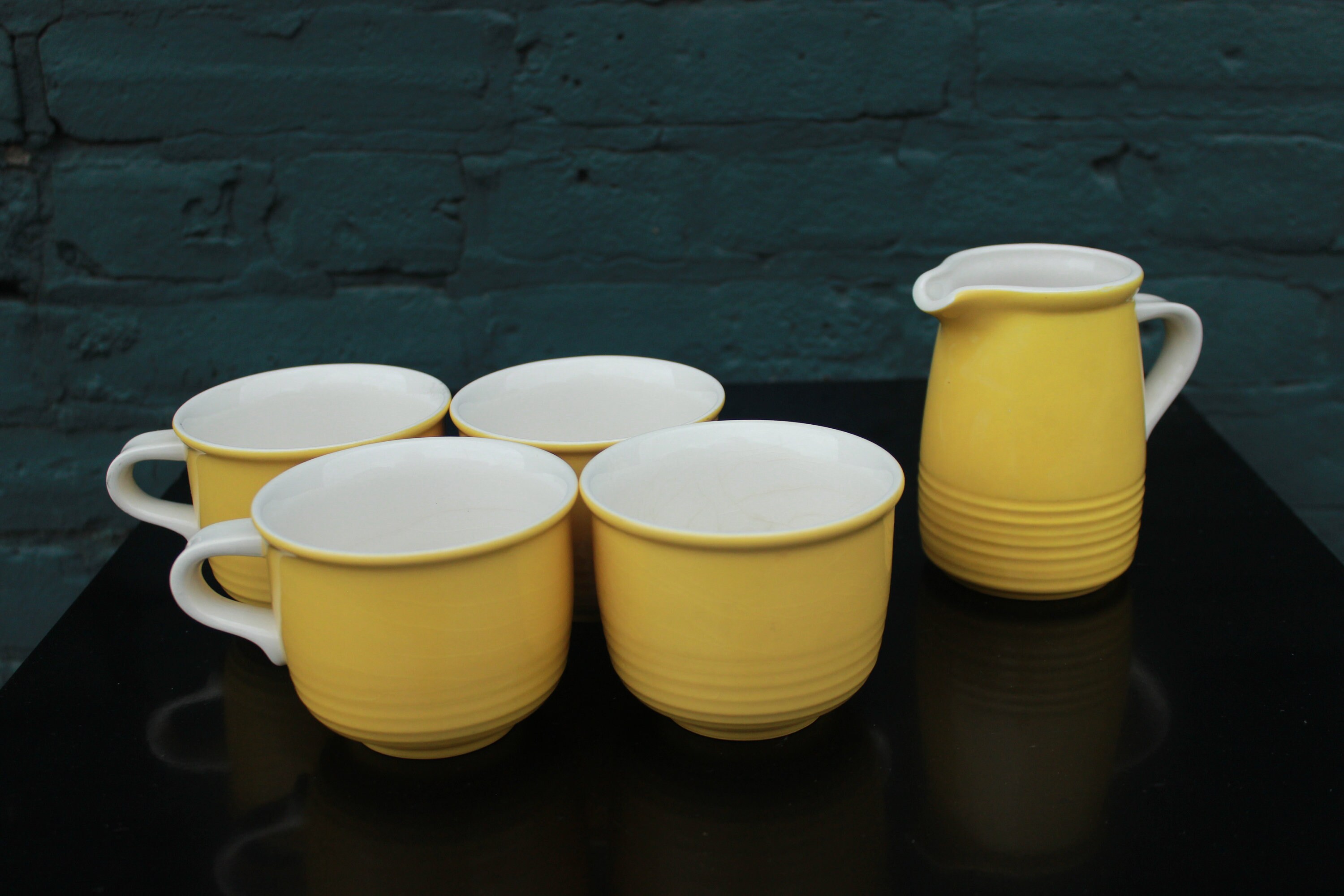 ミカサ イエロー エバーフレッシュ マグカップ＆クリーマー 4個セット