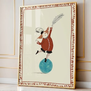 Cute Circus Themed Wall Art - Juggler on Ball Print - Digital Download - Nursery Wall Art - Printable Wall Decor