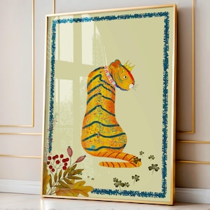 Floral Tiger Illustration: Vibrant Animal Print (Digital Download)
