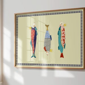 Whimsical Fish Art Print: Trio of Unique Designs (Digital Download)