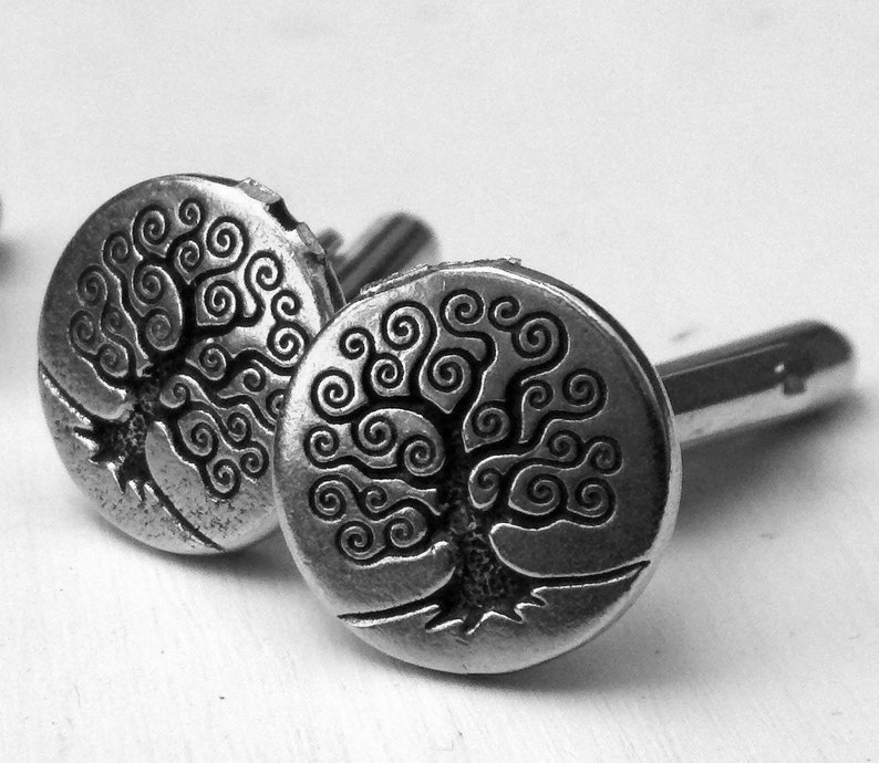 Silver World Tree cufflinks