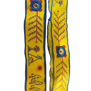 Vintage BSA Boy Scouts Embroidered TeePee Camp Mountain Yellow Headbands