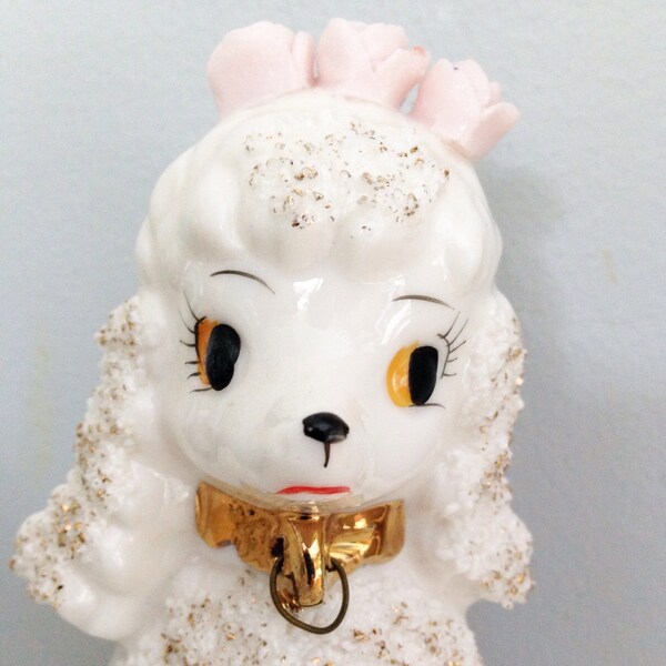 Vintage Pink and Gold Poodle Figurine